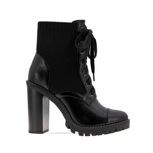 BCBGeneration Womens 7.5 M Black Pilas Lace Up High Heel Booties NIB HE9